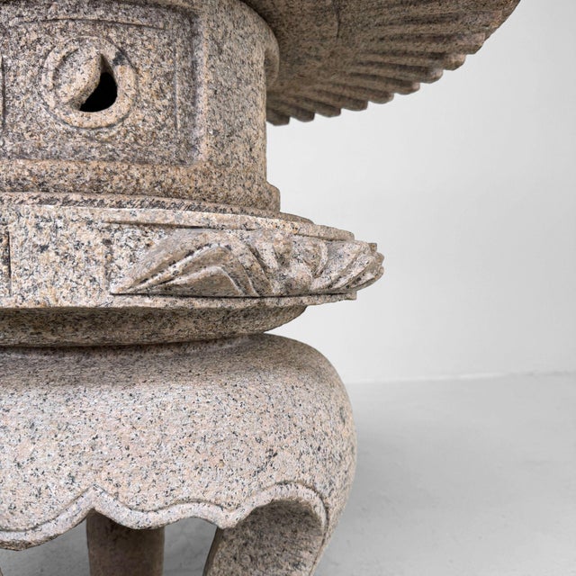 Gray Vintage Japanese Maru-Yukimi Garden Lantern, 1960 For Sale - Image 8 of 15