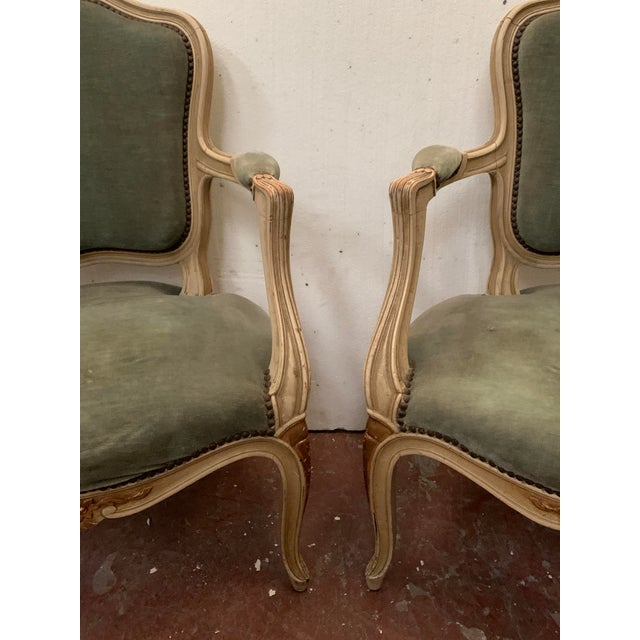 Louis XV Style Cabriolet Chairs in Patinated Beechwood, Set of 2 For Sale - Image 4 of 18