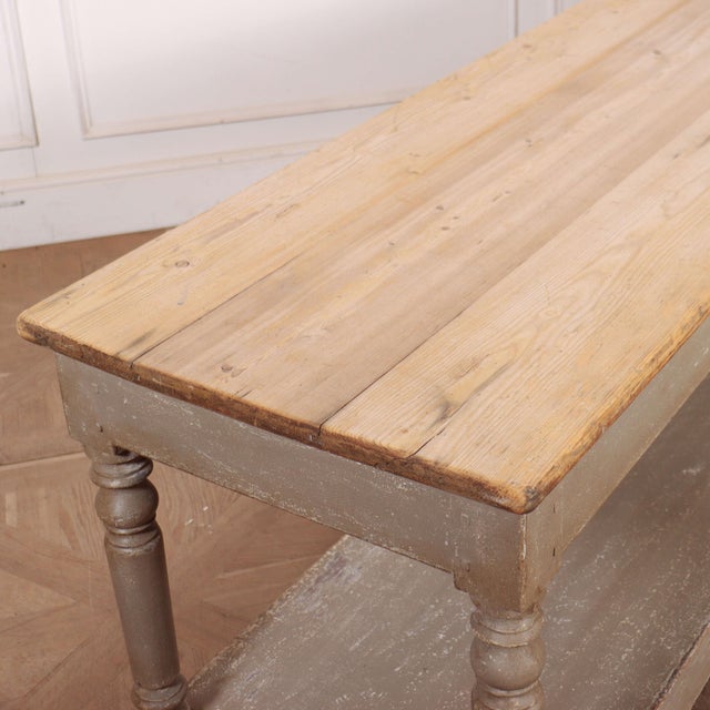 French Painted Drapers Table in Pine For Sale - Image 10 of 12