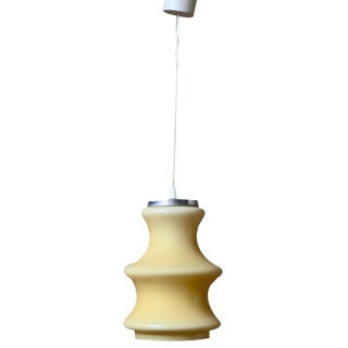Bohemian Cream-Colored Opaline Glass Pendant Light, 1960s For Sale