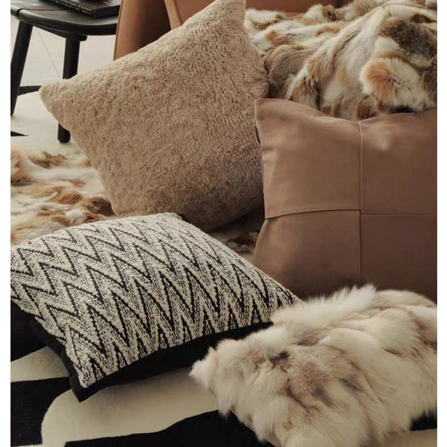 White Modern Geometric Cushion——19 Inches For Sale - Image 8 of 12