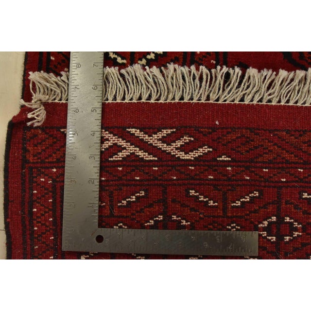 Turkmen Runner 2’7” X 9’8” Red Wool Vintage Tribal Hand-Knotted Oriental Rug For Sale - Image 12 of 12