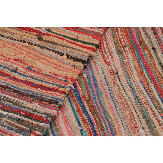 Textile Vintage Moroccan Kilim Rug With Polychromatic Stripes, From Rug & Kilim For Sale - Image 7 of 7