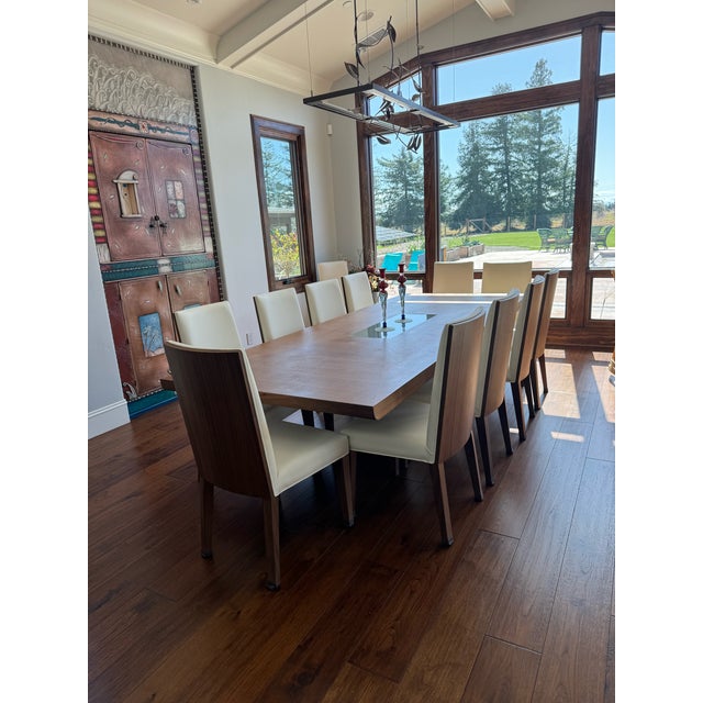 Wood Modern Greg Sheres Style Walnut Extension Dining Table For Sale - Image 7 of 7