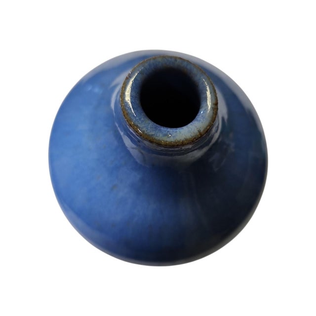 Abstract Vintage Studio Pottery Gourd Top Vase For Sale - Image 3 of 4