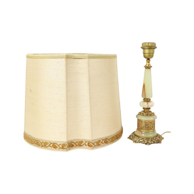 Vintage Table Lamp in Onyx, Marble and Brass, 1950s For Sale - Image 11 of 14