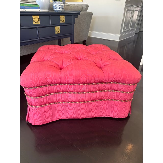 Upholstered Rolling Ottoman For Sale - Image 4 of 10