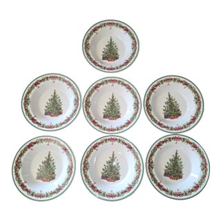 Seven Vintage Christmas Bowls For Sale