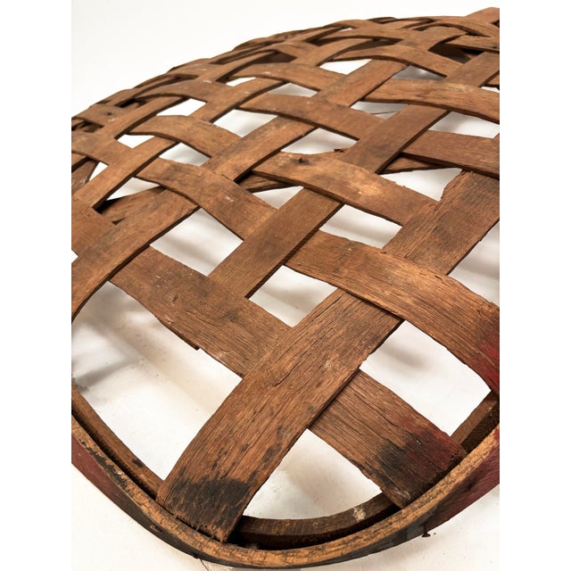 Late 19th Century Kentucky Burley Tobacco Basket With Original Red Rim, Horse Cave, C. 1880-1910 For Sale - Image 5 of 17