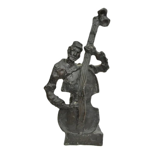 1960s Mane Katz, Russian French Judaica Jewish Shtetl Wedding Klezmer Musician Bronze Sculpture For Sale