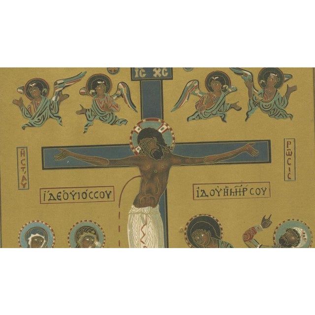 F. X. Zettler, Bavarian Crucifixion Icon, Chromolithograph, 19th Century For Sale - Image 6 of 9