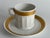 Royal Copenhagen Fan Gold Espresso Cups and Saucer from Royal Copenhagen, 1970s, Set of 2 For Sale - Image 4 of 7