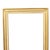 A sleek, vintage gold-tone frame made of solid wood and plaster; featuring a classic style with a linear pattern running...