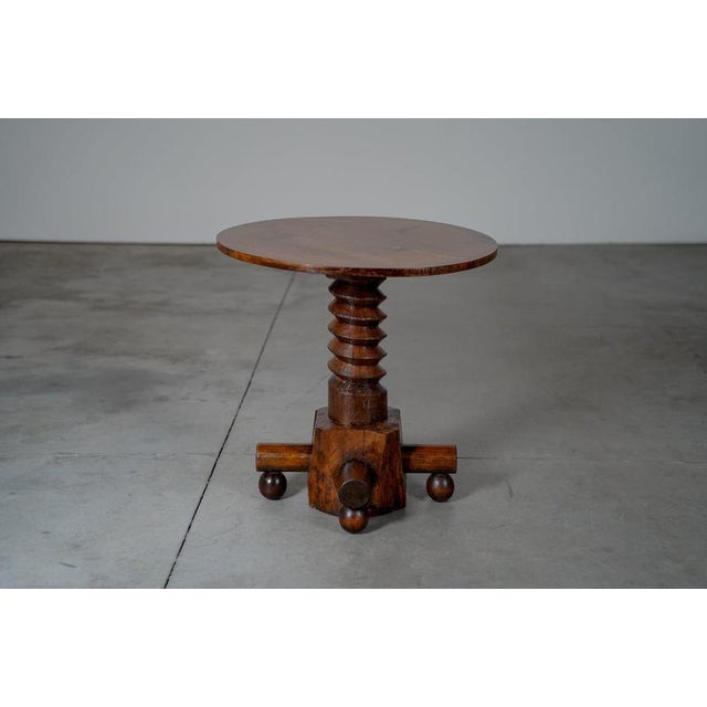 Side table in Dudouyt style. The table is in good condition with traces of usage normal to it´s age and usage. W 70 x D 70...