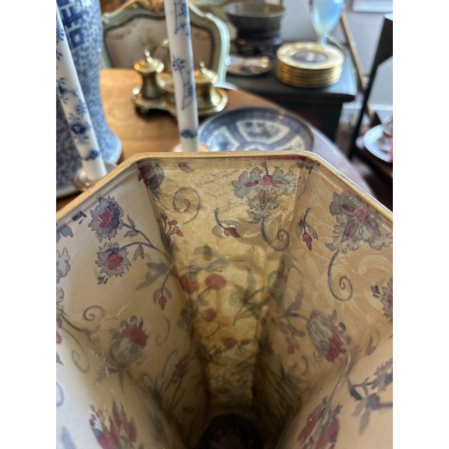 Vintage Decoupage Vase With Mixed Botanical, Antique Map and Folk Art Panels For Sale - Image 6 of 6