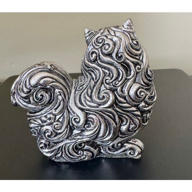 Metal Franklin Mint Pewter Art Nouveau Cat Figurine – Curio Cabinet Collection For Sale - Image 7 of 7