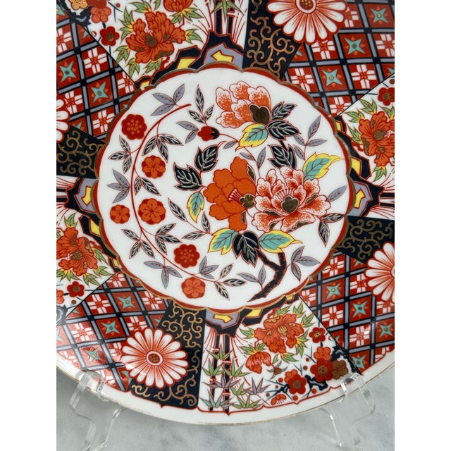 Vintage Japanese Arita Floral Platter For Sale - Image 4 of 10