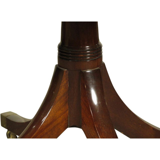 Brown Regency Style Inlaid Drum Table For Sale - Image 8 of 9