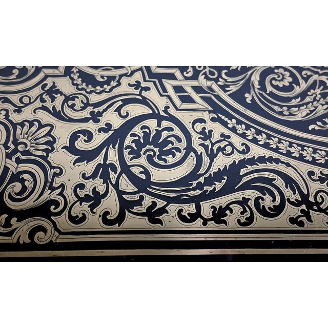 Metal Napoleon III Console Table in Blackened Pear Tree, Mid-19th Century For Sale - Image 7 of 18