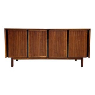 Simple + Classic Walnut Mid Century Modern Credenza / Media Stand / Sideboard by Dillingham, C. 1960's For Sale