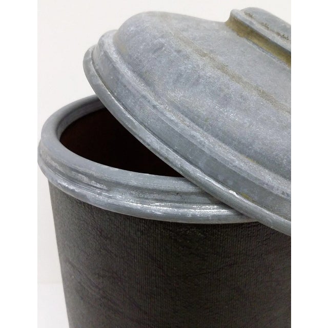 French Country Antique Galvanized Steel Tobacco Canister For Sale - Image 3 of 10