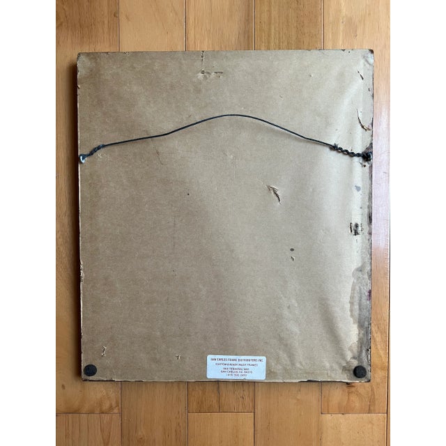 Portraiture 1990s Abstract Linoleum Brown Print Numbered Edition 11/100, Framed For Sale - Image 3 of 5