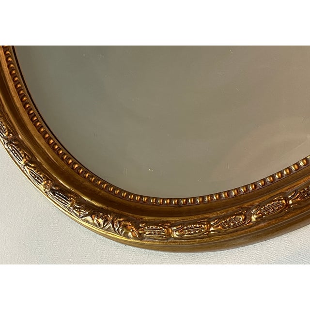 Gold 1970s Rococo Style Gold Oval Wall "Bow" Mirror For Sale - Image 8 of 14