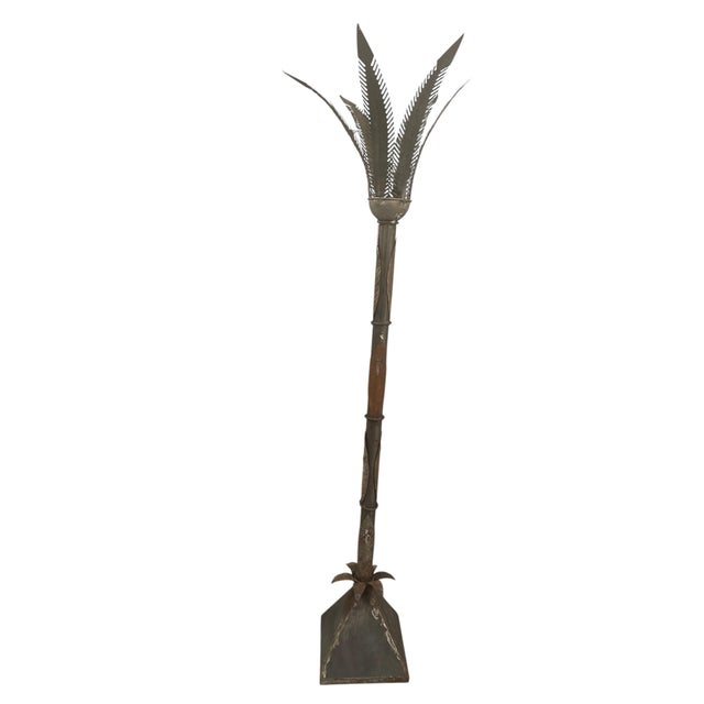 2020s Artisan Sculptural Hand-Wrought Iron "Feather" Floor Candle Holder For Sale - Image 5 of 10