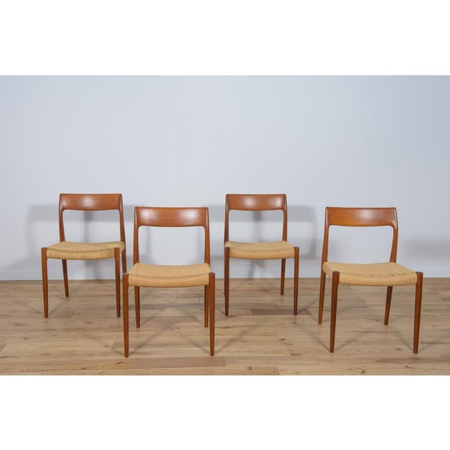 Mid-Century Model 77 Dining Chairs by Niels Otto Møller for J.L. Møllers, 1960s, Set of 4 For Sale - Image 6 of 18