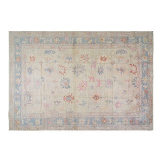 New Turkish Oushak Professional Hand Knotted Wool Rug, 12'2x17'8 For Sale