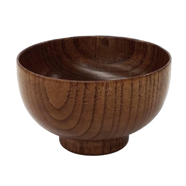 Vintage Japanese Wooden Rice Bowl Chairish