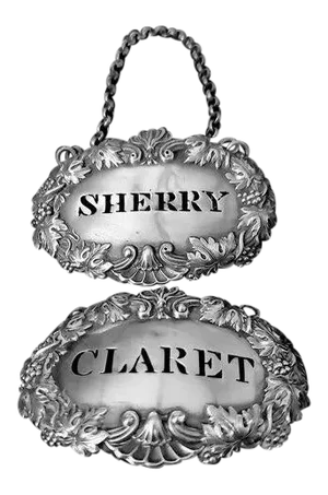 "Claret + Sherry" William IV Liquor Labels Robinson, Edkins & Aston - Set of 2