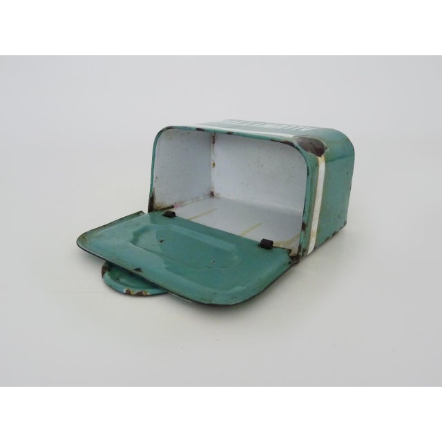 Metal Enameled Sheet Metal Spice Jars, 1930s, Set of 7 For Sale - Image 7 of 11