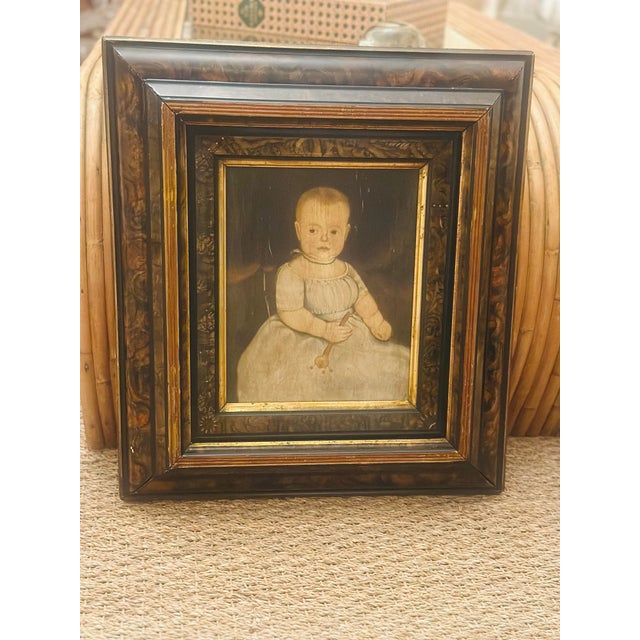 Folk Art Antique Folk Art Portrait For Sale - Image 3 of 6