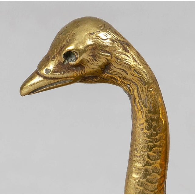 English Mid 19th Century Gilded Bronze Ostrich Inkwell For Sale - Image 3 of 11