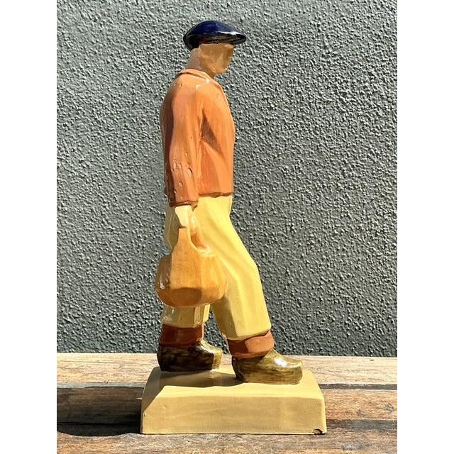 Ceramic Vintage French Emile Just Bachelet for Henriot Ceramic Fisherman For Sale - Image 7 of 12