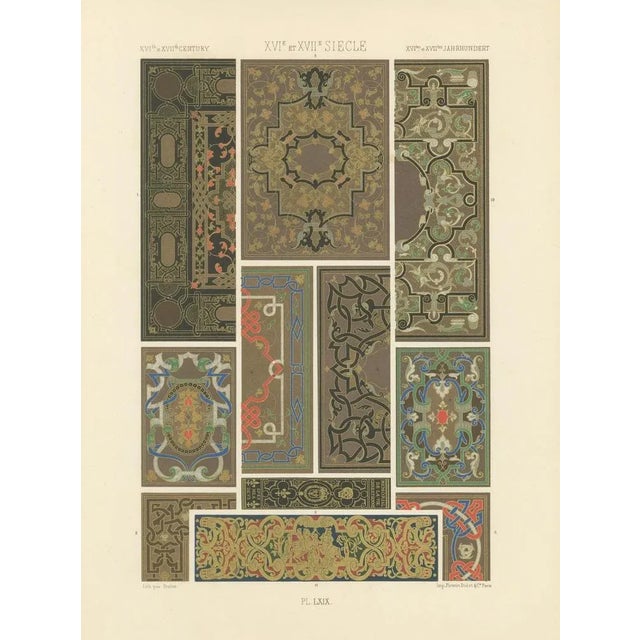 Paper Pailon, Renaissance Decorative 1500s-1600 Panels, Plate LXIX, 1869, Print For Sale - Image 7 of 10
