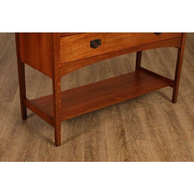 Brown STICKLEY MISSION COLLECTION HARVEY ELLIS OAK SIDEBOARD For Sale - Image 8 of 18