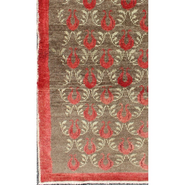 Traditional All-Over Latticework Design Vintage Turkish Tulu Rug 3'1 X 5'5 For Sale - Image 3 of 7
