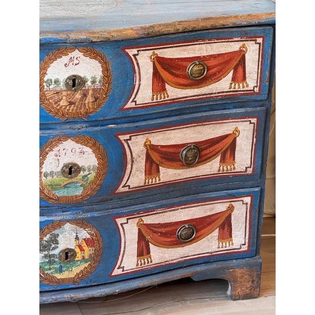 Late 18th Century Northern European Painted Commode, Dated 1793 For Sale - Image 4 of 10