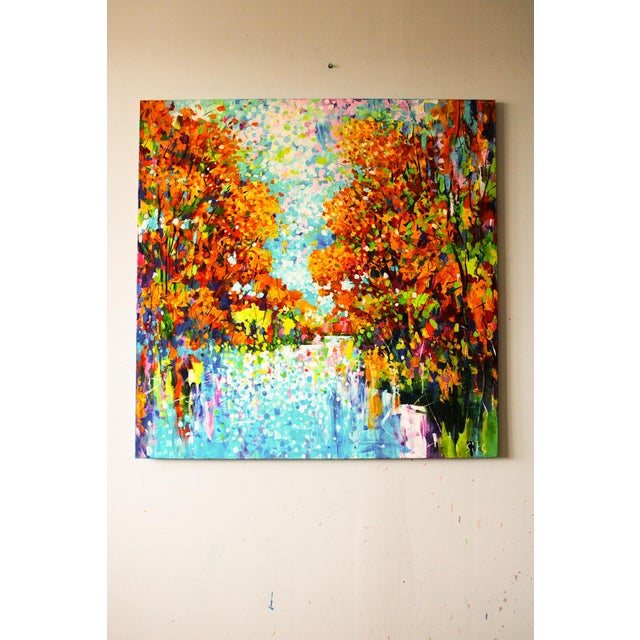 Textile Artist Andrei Sitsko "Trees by the Water Ii" Modern Original Painting For Sale - Image 7 of 10