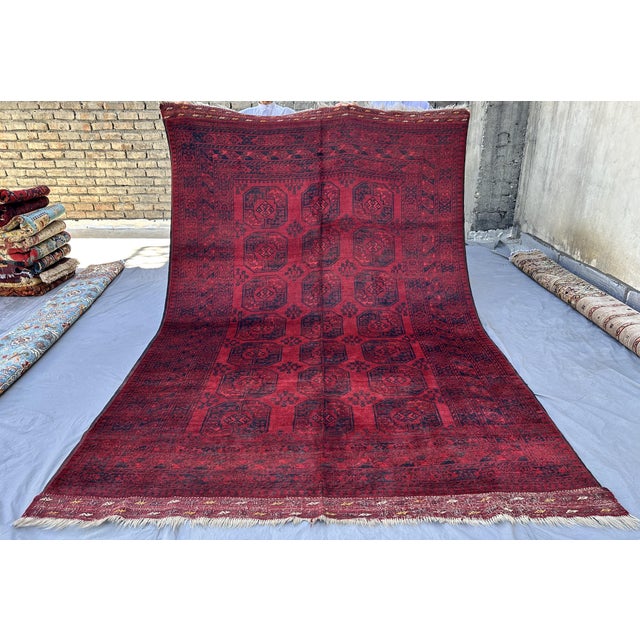 2000 - 2009 Red Turkmen Bokhara Hand-Knotted Wool Rug - 7'1" X 9'8" For Sale - Image 5 of 12