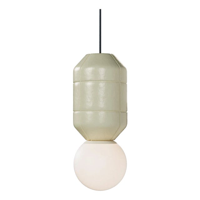 Contemporary Ceramic Base Spot Pendant Lamp Modern Handcrafted Yellow For Sale
