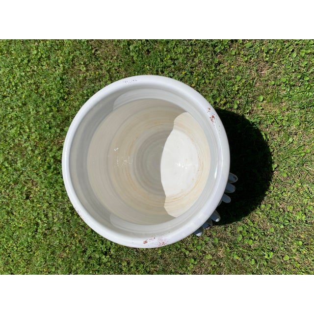 1990s Large Tuscan White Terracotta Planter Cachepot For Sale - Image 5 of 9