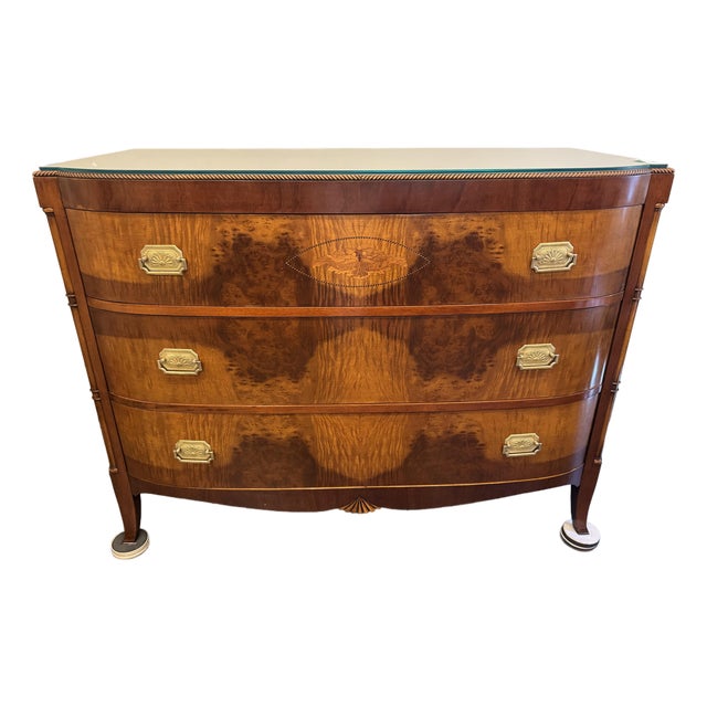 1940s Vintage Berkey and Gay Crotch Mahogany Chest of Drawers For Sale