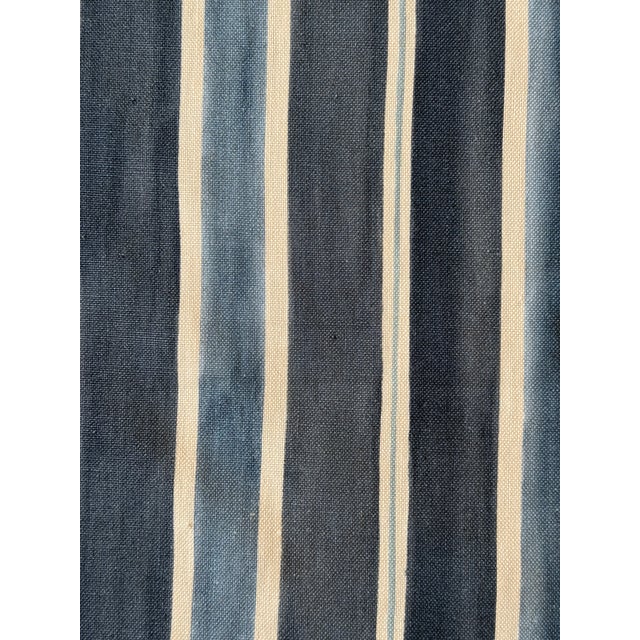 Lakeside Stripe Linen Fabric by Pollack in Indigo Blue 5 Yards Watery lines splash the surface of Lakeside Stripe. This...
