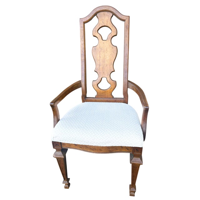 Drexel Drexel ‘Livorno’ Italian Neoclassical Pecan Wood Dining Table - 102” Fully Extended and 6 Chairs - Made in 1968 For Sale - Image 4 of 12