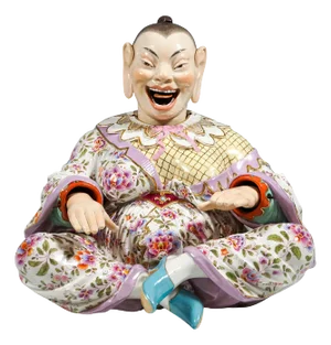 Large Seated Buddha Figurine in Porcelain by J. J. Kaendler for Meissen, 1860s