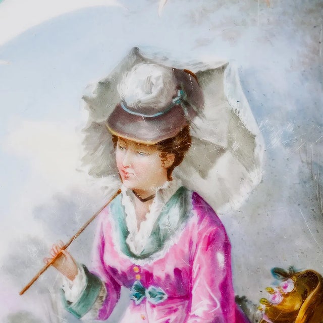 Large Sèvres Hand-Painted Porcelain Charger, French Early 20th Century For Sale - Image 10 of 14