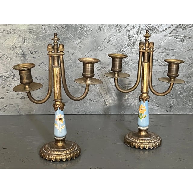 Pair of French Antique Candle Holders For Sale - Image 4 of 7